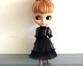 Blythe 1/6 doll- Frill Trim Tulle flounce see-through dress .. rêve de Rui*