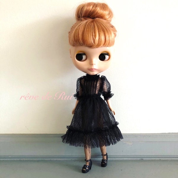 Blythe 1/6 doll- Frill Trim Tulle flounce see-through dress .. rêve de Rui*