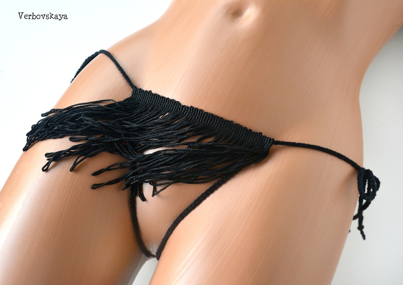 Uncensored Extreme Open Crotch Bikini String Bikini Fringe - Etsy