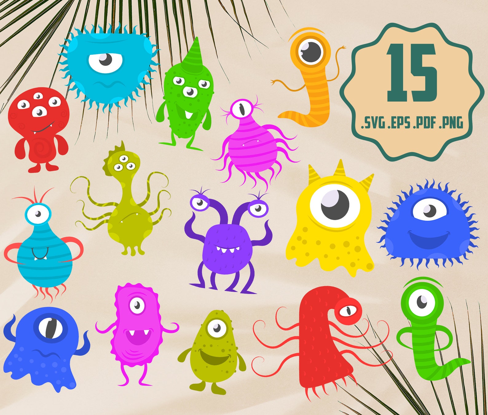 Süße Monster Svg, Baby Monster SVG Bundle, kleine Monster SVG Bundle