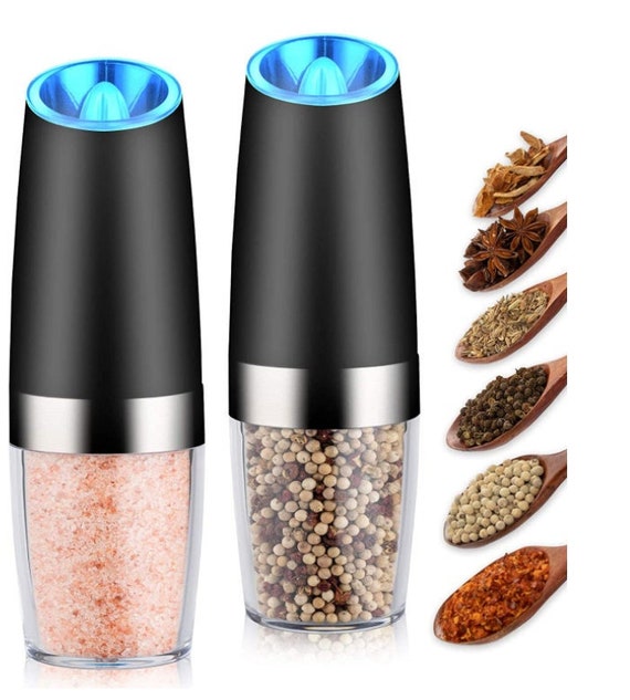 Premium Electric Gravity Style Salt And Pepper Grinder Set with