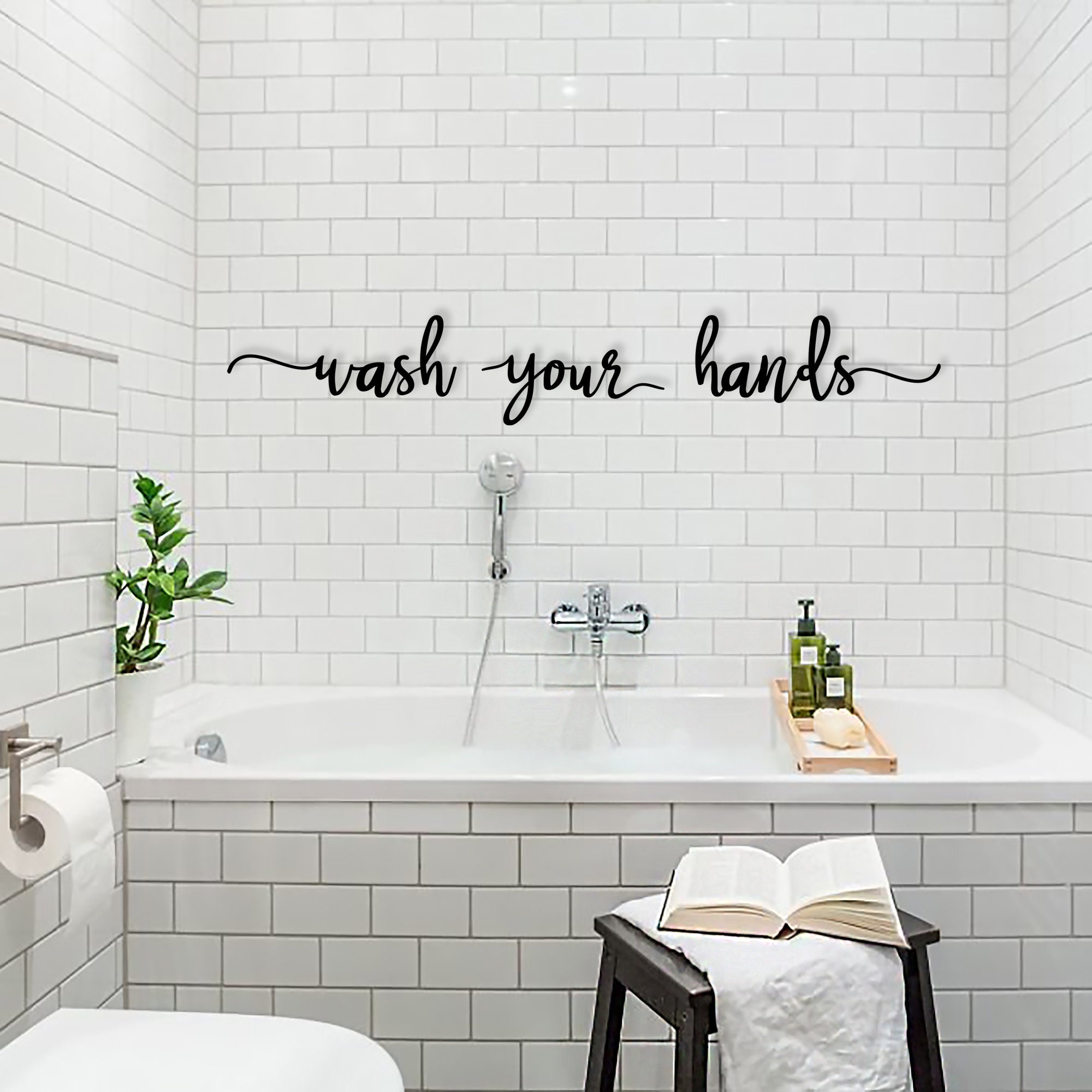 Badezimmer Wanddeko Wash Your Hands Metall Wandkunst | Etsy
