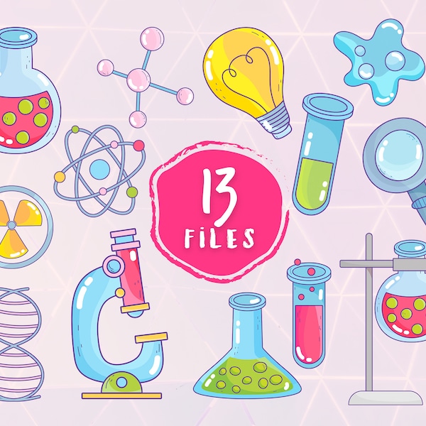 Science SVG Illustration Bundle, Laboratory EPS Set, Science Experiment Equipment Collection