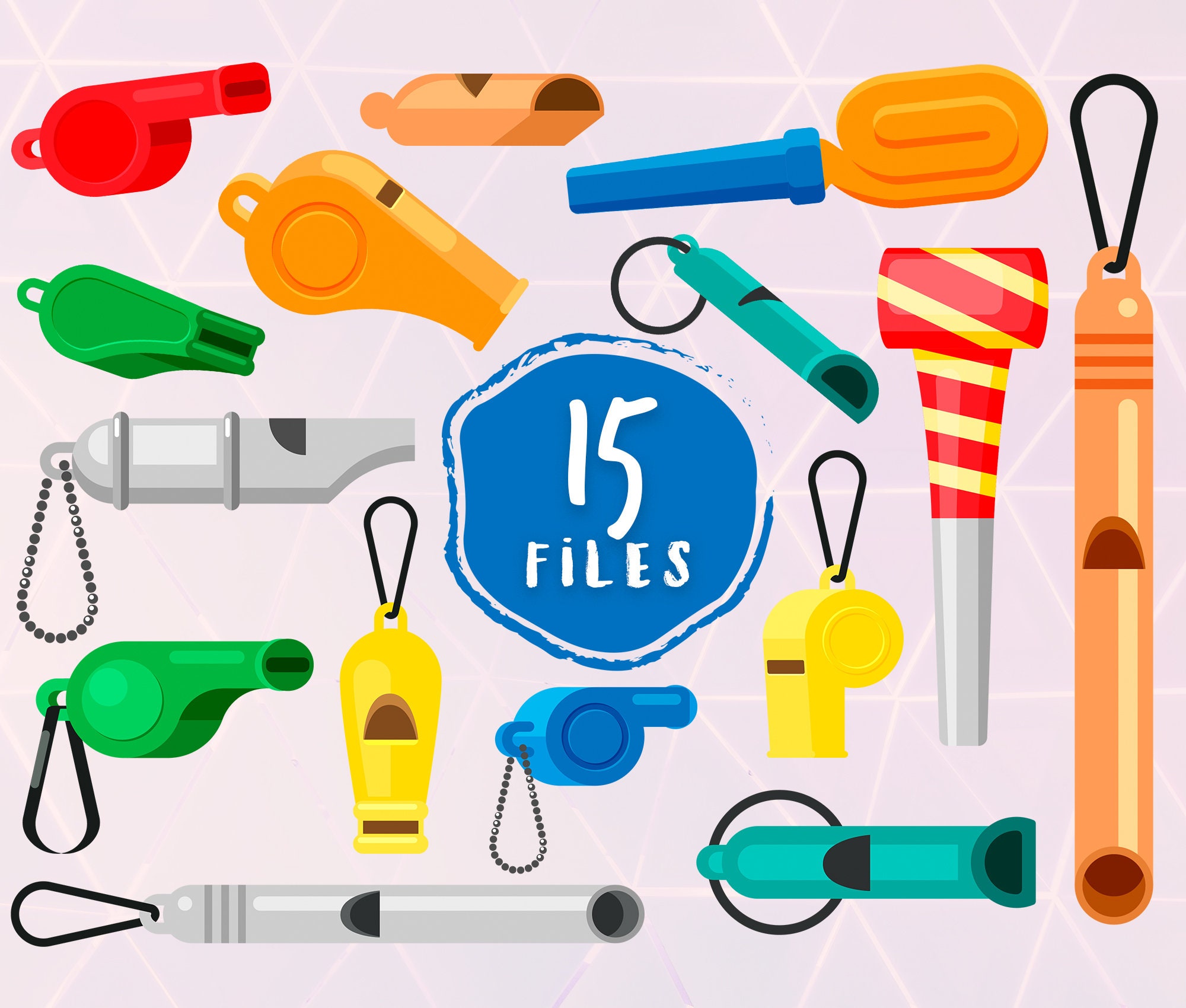 Sport Whistle SVG Set, Whistles EPS Collection, Whistle Coach SVG