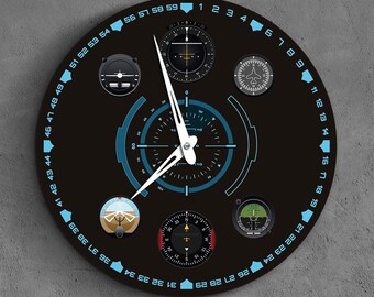 Aviation Wall Clock, Pilot Wall Clock, Airlines Clock, Aircraft Flight Clock, Flight Instrument Clock,Timepiece Plane Lovers Pilot Gift