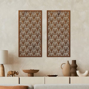 Gingko wall art, Wood wall panel set, Moroccan lattice, Wooden Decorative panel, Wooden lattice panels, Geometric wood wall panel