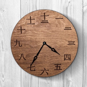 日本の掛け時計、漢字の掛け時計、漢字の壁飾り、アジアの掛け時計、禅の掛け時計、日本の壁飾り、日本の家の芸術