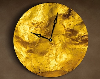 Gold wall clock, Minimalist wall clock, Modern wall clock unique, Large wall clock, Luxury wall clock, Oversized wall clock, Abstract clock
