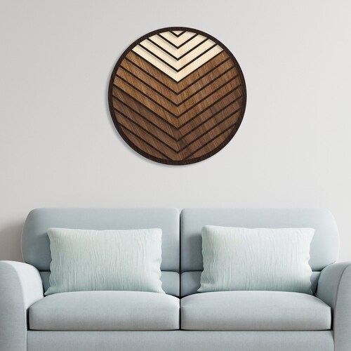 Geometric Wood Wall Art Circle Wood Wall Art Modern Wood Etsy