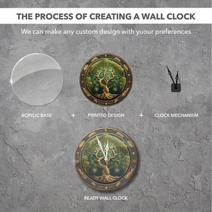 Tree of life clock, Tree wall clock, Celtic wall clock, Irish wall clock, Forest wall clock, Unique wall clock, Decorative clock image 4