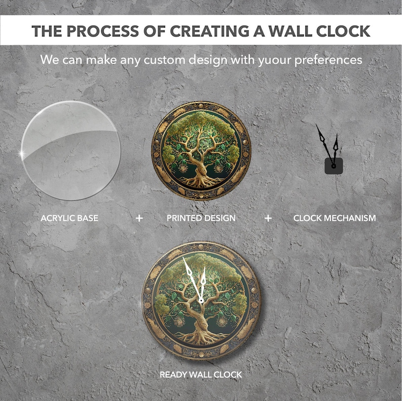 Tree of life clock, Tree wall clock, Celtic wall clock, Irish wall clock, Forest wall clock, Unique wall clock, Decorative clock image 4