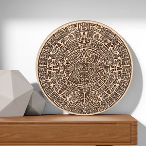 Aztec calendar wood, Aztec calendar wall art, Aztec calendar wall sign, Mayan calendar decor, Mayan calendar wall art, Mexican wood wall art