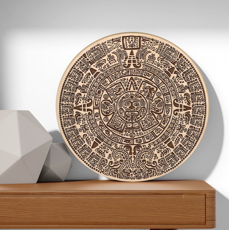 Aztec Calendar Wood Aztec Calendar Wall Art Aztec Calendar Etsy Aztec Calendar Wood Aztec Calendar Wall Art Aztec Calendar Etsy