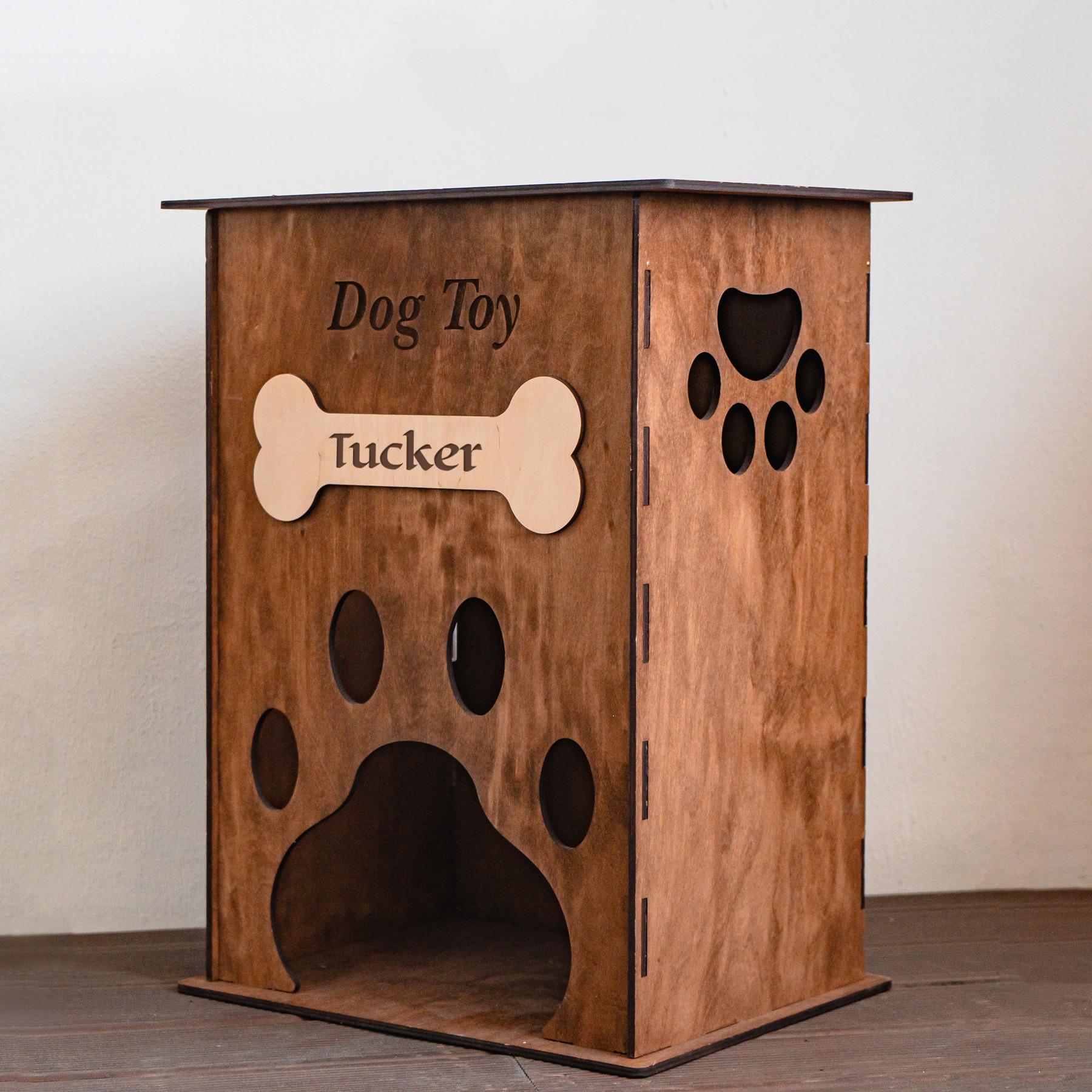 Dog Toy Box With Lid, Dog Toy Box With Name,dog Toy Box Wood
