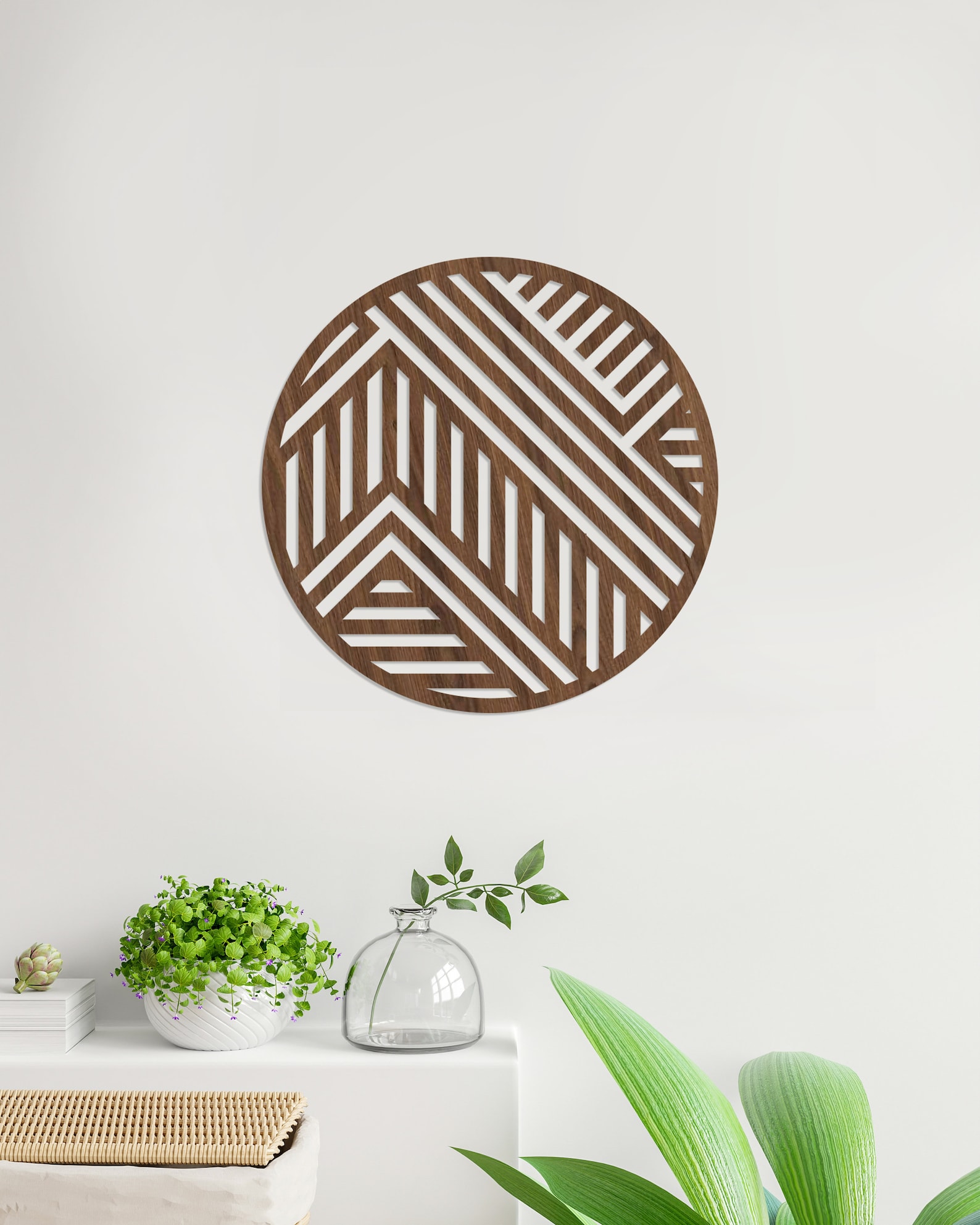 Geometric Wood Wall Art Circle Wood Wall Art Modern Wood Etsy