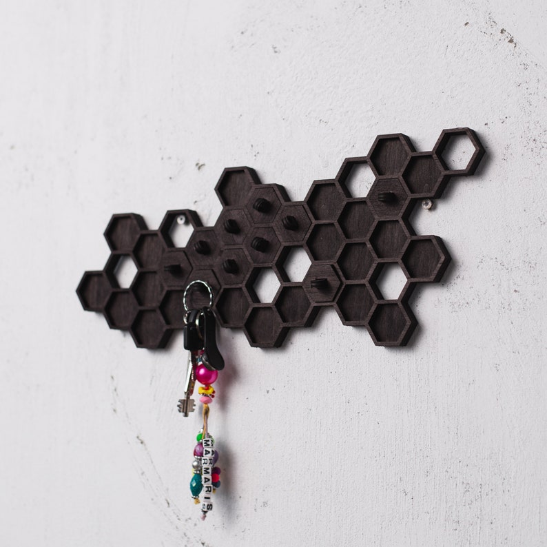 Hexagon Key Holder, Key Holder, Key Holder Wood, Key Holder