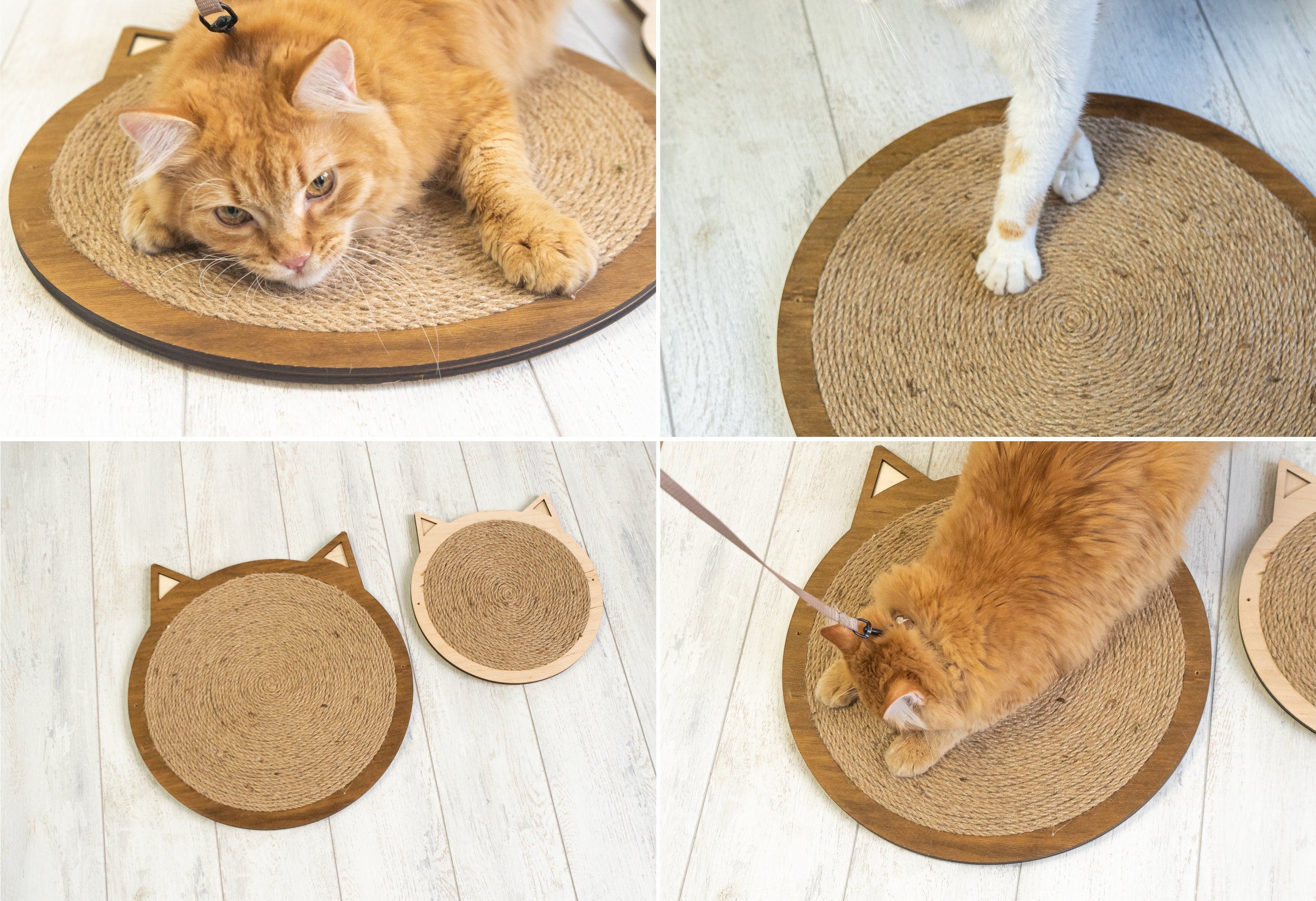 Beautiful and Stylish Scratching Post scratch Pad in Walnut Color With  Extra Cardboard Insert From Purrfur 