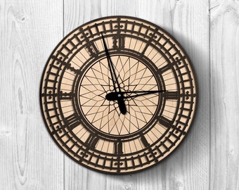 Horloge Big Ben, horloge de Londres, horloge de Westminster, grande horloge murale, horloge murale moderne, horloge murale en bois, horloge murale unique, horloge murale vintage