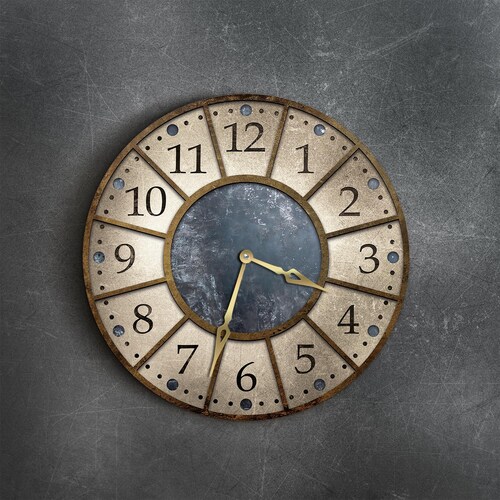 Horloge murale de style industriel, horloge murale rétro, horloge murale ancienne, horloge murale minimaliste, horloge murale rustique, horloge murale ancienne, grande horloge murale