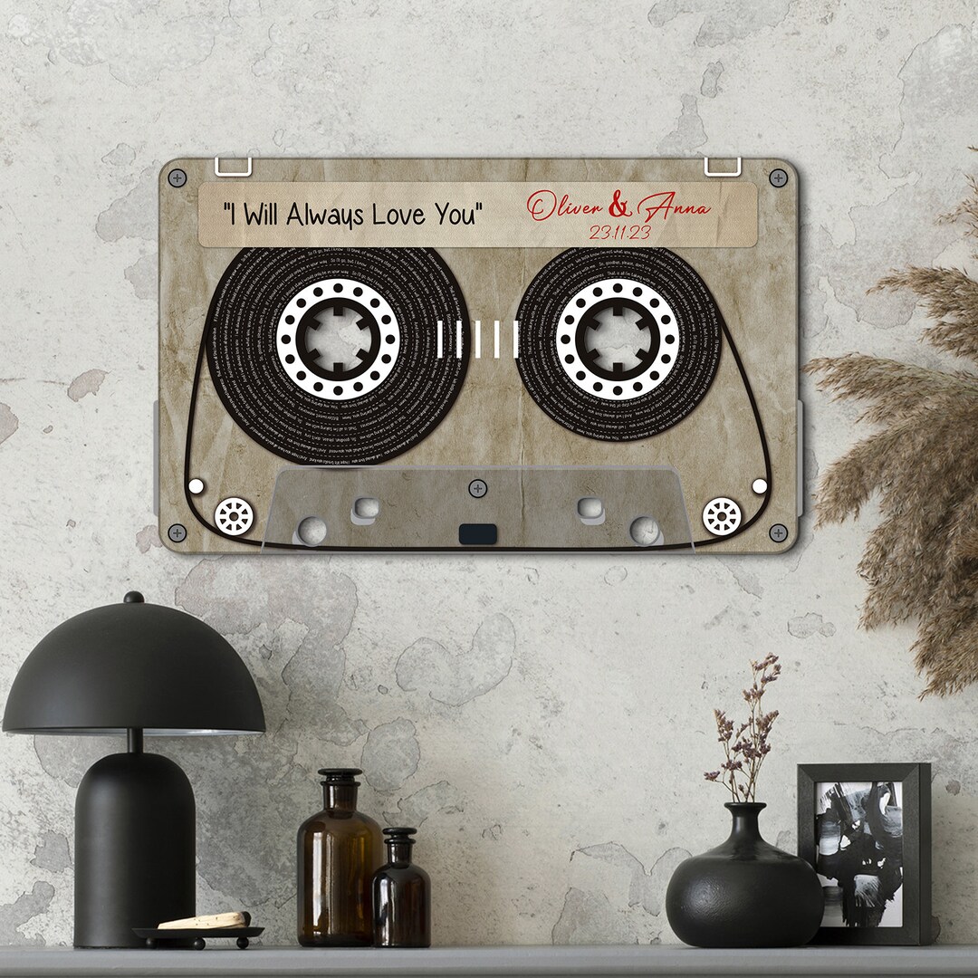 Custom Song Lyrics Print, Song Lyric Sign, Vinyl Record Sign, Cassette ...