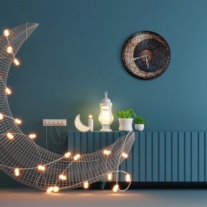 Sun and Moon Clock, Moon Wall Clock, Lunar Clock, Celestial Wall Clock ...