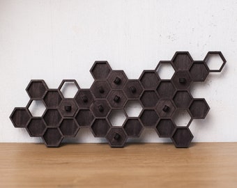 Honeycomb key holder, Hexagon key holder, Wall key holder, Wood key holder, Key hanger for wall, Key rack holder, Key storage, Key organizer