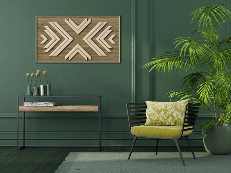 Native Wood Wall Art Native Wall Decor Chevron Wood Wall Etsy