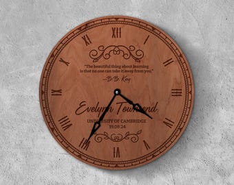 Doctorate Degree Graduation Gift Clock, Medical School Graduate Gift, Personalized PhD Clock, Graduation Gift for Med Students, Custom Clock