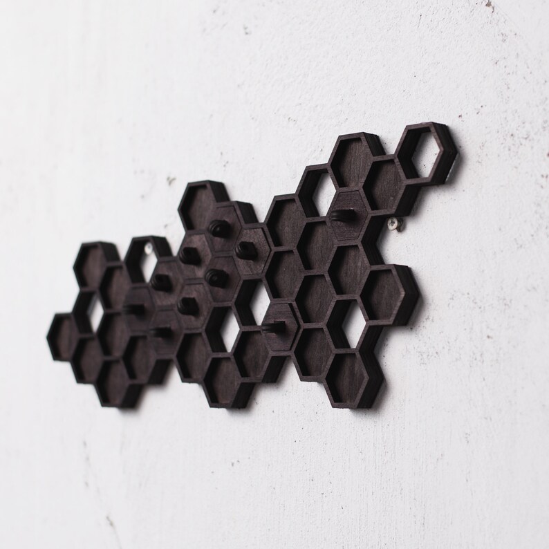 Hexagon Key Holder, Key Holder, Key Holder Wood, Key Holder