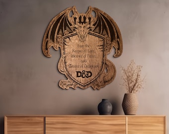 Custom dungeons and dragons sign, DnD wooden sign, Personalized dragon sign, Dnd room decor, Dnd wall hanging, Dnd wall decor, Dnd gifts