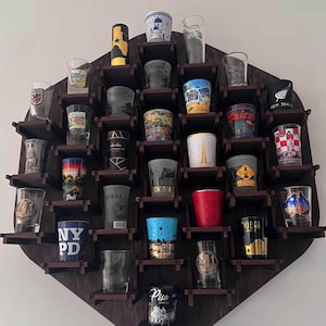 Shot glass display, Shot glassstand,Shot glass wall shelf,Shot glass rack,Shot glass storage,Shot glass holder for wall,Shot glass organizer
