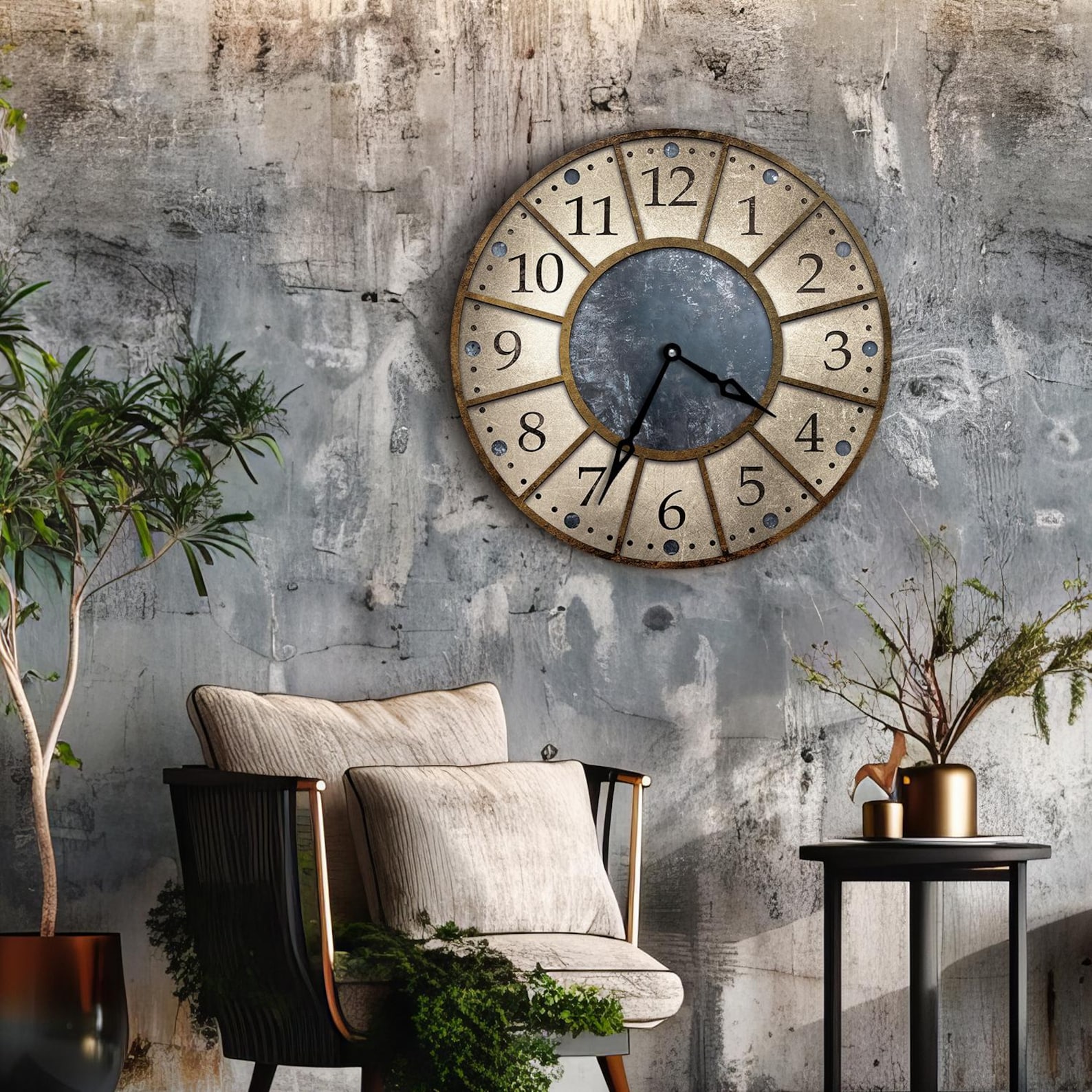 Curated visual reference: Visual Reference: Industrial Style Wall Clock Retro Wall Clock Old Wall Clock