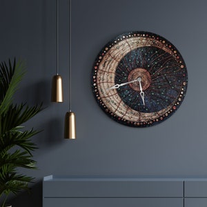 Sun and Moon Clock, Moon Wall Clock, Lunar Clock, Celestial Wall Clock ...