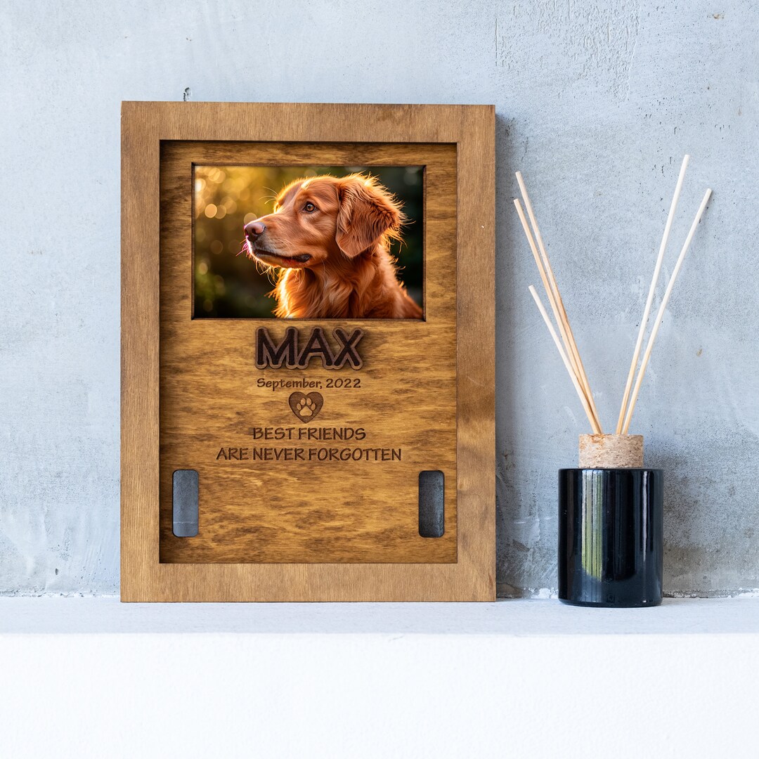 Custom Pet Memorial Photo Frame, Personalized Pet Memorial Display ...