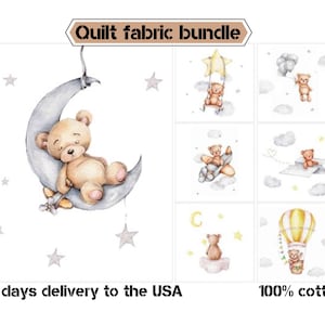 Baby Bär Bio-Baumwollstoff, Baby Quilt Panels Stoff, Kinder Quilt Stoffpaket