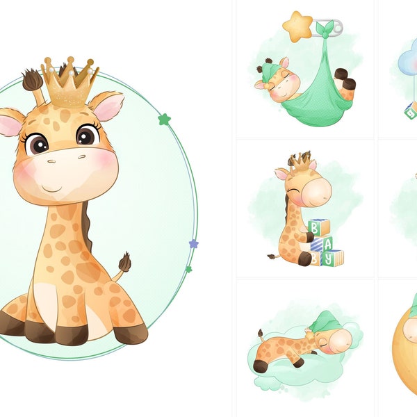 Panneaux en tissu girafe pour quilting, lot de tissus pour courtepointe animaux fantaisie, tissu pour couverture pour bébé