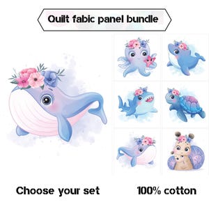 Walstoff für Quilten, Meeresschildkröten Stoff für Quilting, Stoffpaket für Kinderdecke, Meeresschildkrötenstoff