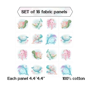 Panele z materiału na kołdrę dla niemowląt z motywem żółwi, skrawki materiału bawełnianego z motywem życia morskiego na kołdry dla niemowląt, urocze zestawy materiałów z motywem zwierząt morskich, materiały do pikowania w PROMOCJI