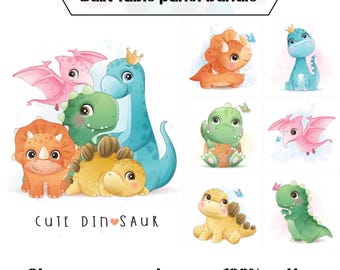 Baby dinosaur fabric panels, Cute dinosaur quilt panels fabric, Dino childrens quilt fabric bundle
