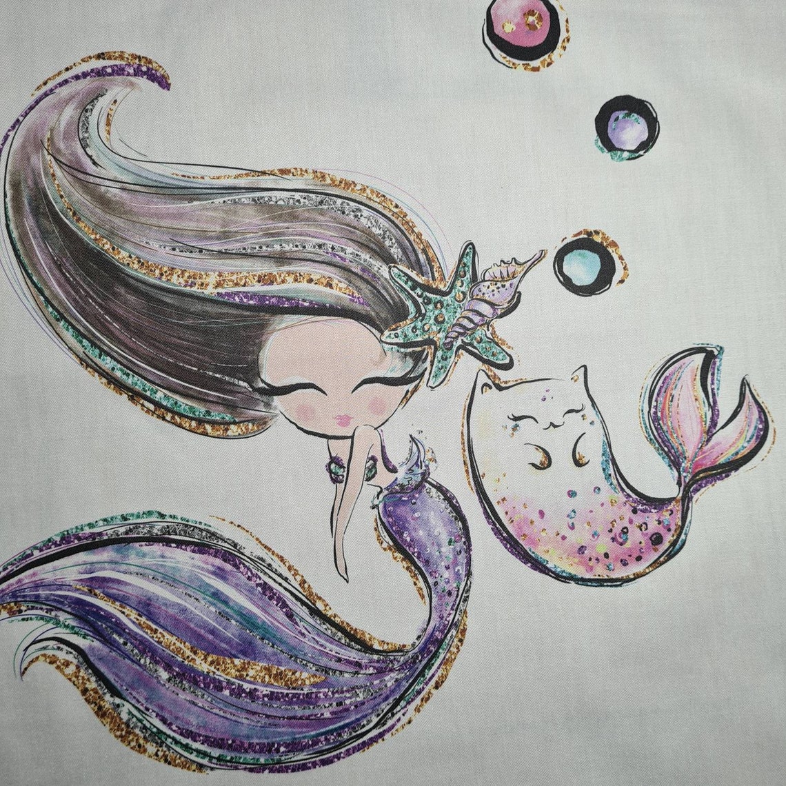 Mermaid Fabric Quilt Bundle Baby Girl Quilt Panels Fabric Etsy