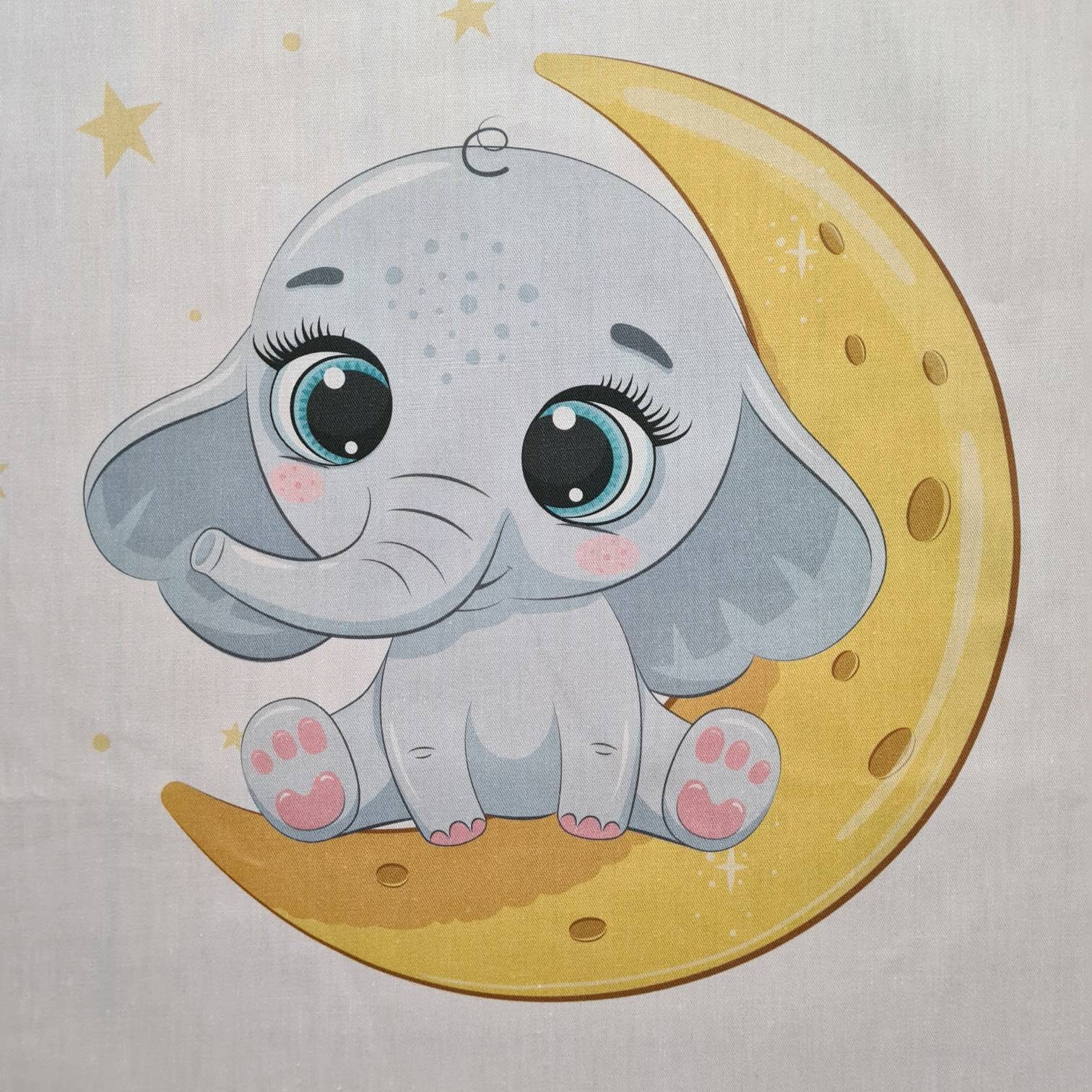 Baby elephant fabric panels for quilting Quilt fabric bundle Etsy