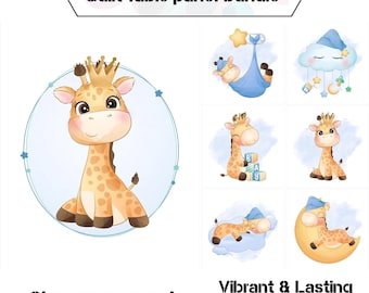 Tessuto per trapunte con motivo giraffa per neonata, set di tessuti originali per trapunte per neonati, pannelli di tessuto per trapunte per neonati