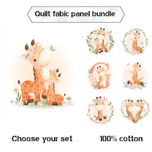 Giraffe Stoff Panel für Baby Quilts, Baby Quilt Stoff Panels, Giraffe Stoff zum Quilten, Baby Quilt Stoffpaket