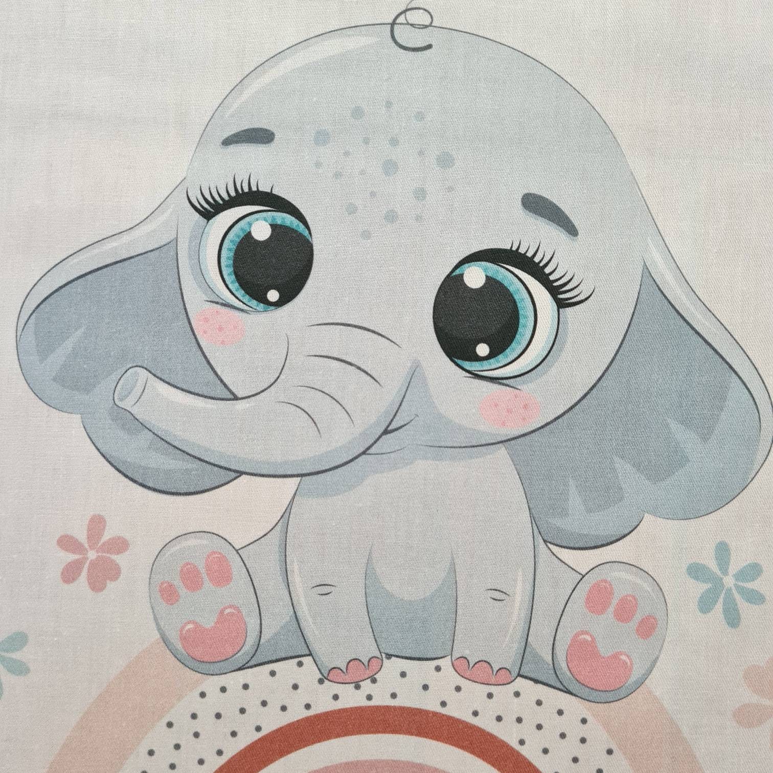 Baby elephant fabric panels for quilting Quilt fabric bundle | Etsy