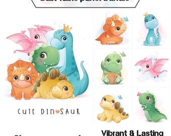 Baby dinosaur fabric panels, Cute dinosaur quilt panels fabric, Dino childrens quilt fabric bundle
