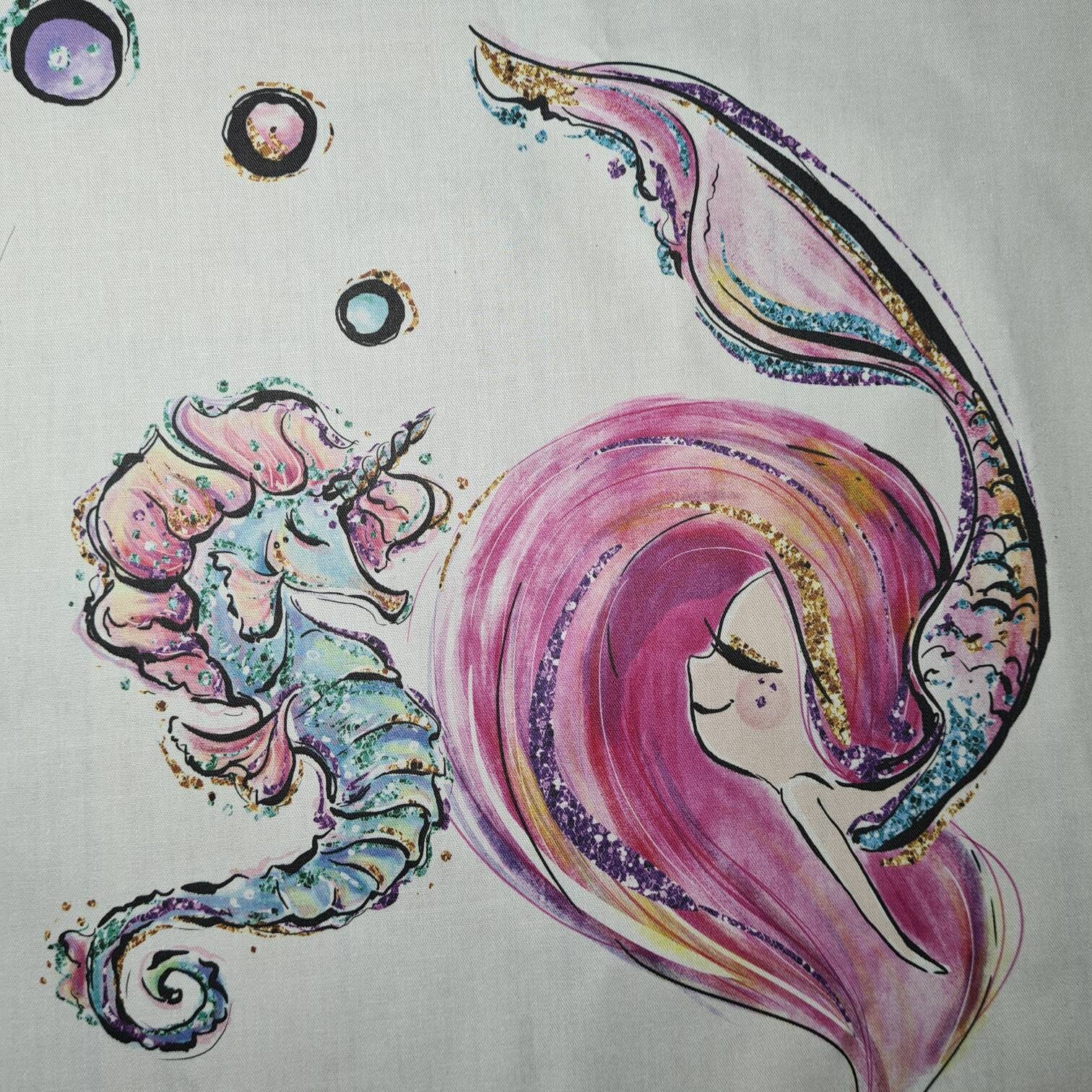 Mermaid Fabric Quilt Bundle Baby Girl Quilt Panels Fabric Etsy