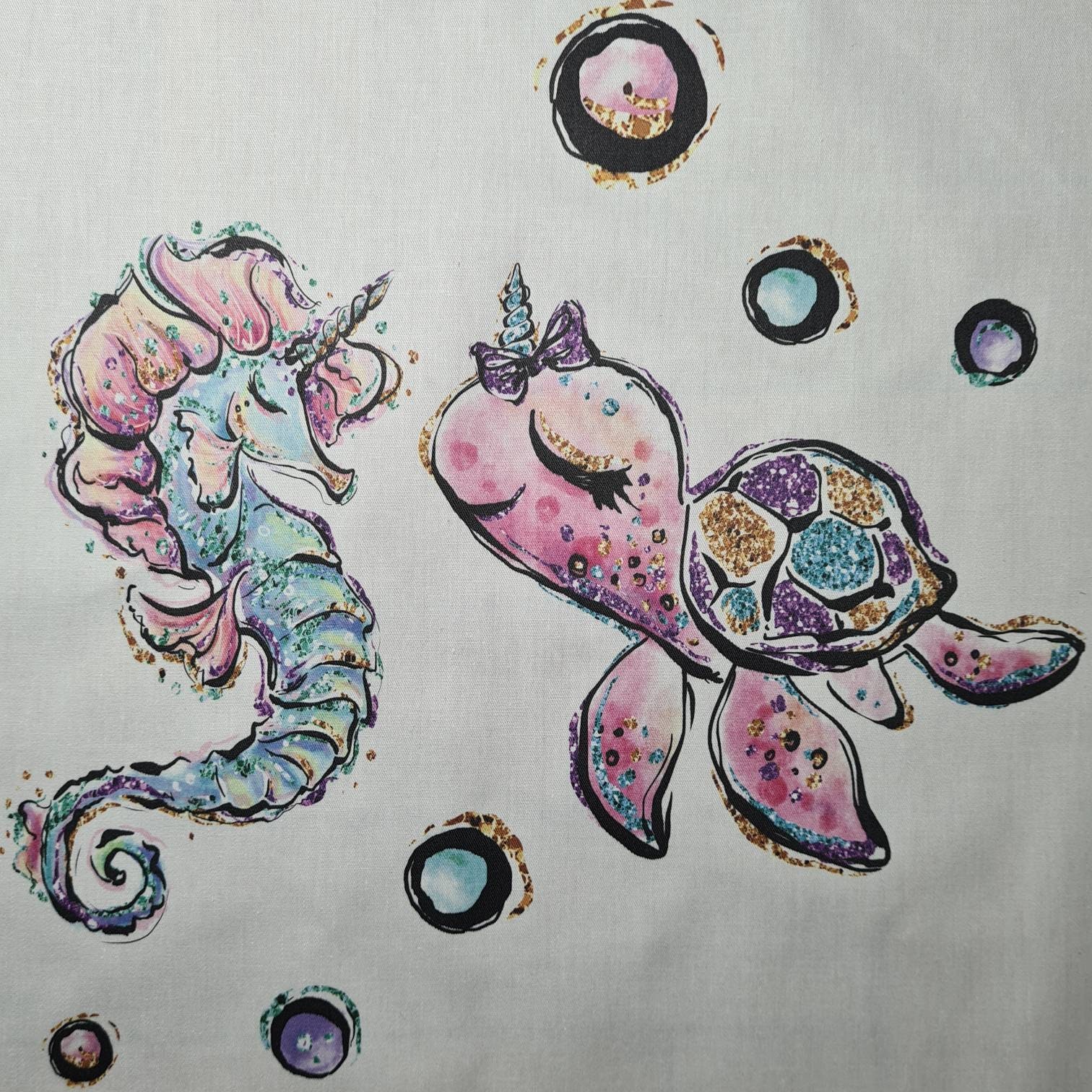 Mermaid Fabric Quilt Bundle Baby Girl Quilt Panels Fabric Etsy
