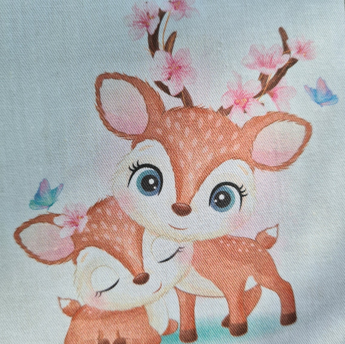 Baby deer fabric panel Baby quilt panels fabric Animal quilt Etsy