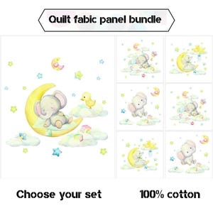 Baby Elefant Stoff Panel, Baby Quilt Panele Stoff, Baby Baumwollstoff für Babydecke