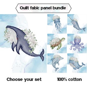Walstoff-Panels zum Quilten, Nautical Quilt Stoffpaket, Meeresschildkrötenstoff
